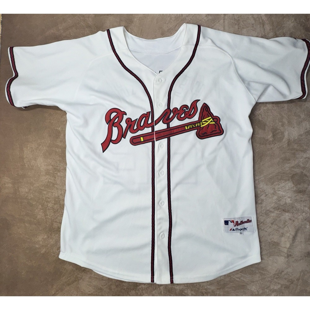 Majestic MLB Atlanta Braves Baseball Jersey Sz 52 #22 Jason Heyward Embroidered